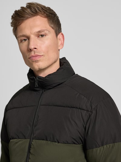 Jack & Jones Gewatteerd jack met opstaande kraag, model 'MAZE' Olijfgroen - 3