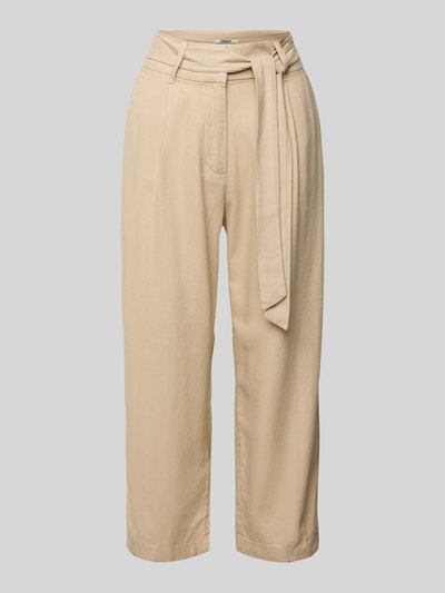 Only Regular fit culotte met strikceintuur, model 'CARO' Zand - 2