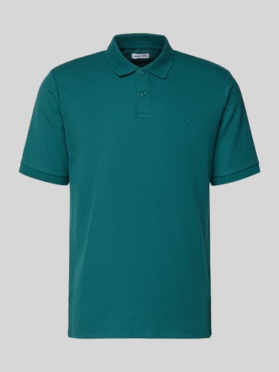 Produktfoto, Regular Fit Poloshirt mit Strukturmuster Modell 'AUSTIN' von Jack & Jones, Baumwoll-Anteil, grün, Knopfleiste, Stitching