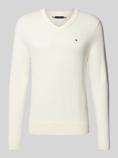 Tommy Hilfiger Regular Fit Pullover aus Baumwoll-Kaschmir-Mix Offwhite 2