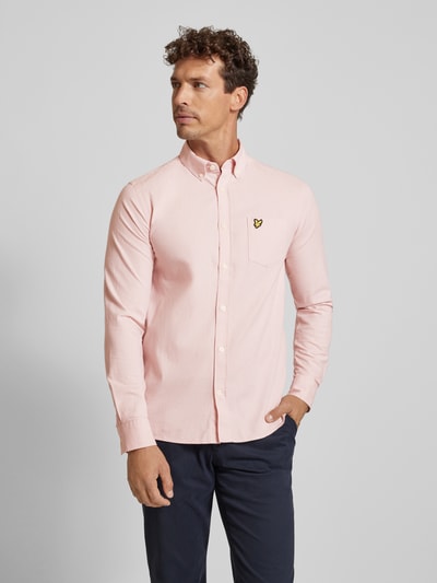 Lyle & Scott Slim fit vrijetijdsoverhemd met button-downkraag Lichtroze - 4