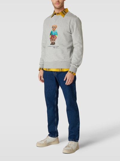 Polo Ralph Lauren Sweatshirt mit Label-Print Hellgrau Melange 1