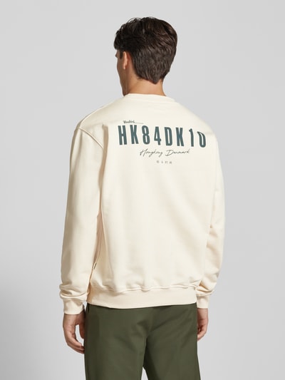 WOODBIRD Sweatshirt met labelprint, model 'CANE' Offwhite - 5