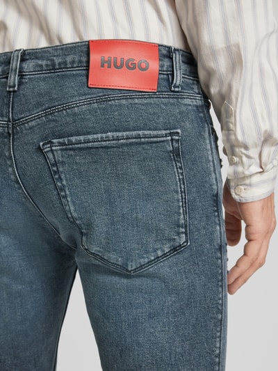 HUGO Jeansy o kroju extra slim fit z 5 kieszeniami model ‘Ash’ Jeansowy niebieski 3