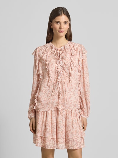 BOSS Orange regular fit blouse met lange mouwen van chiffon model 'C_BORMA' Roze - 4