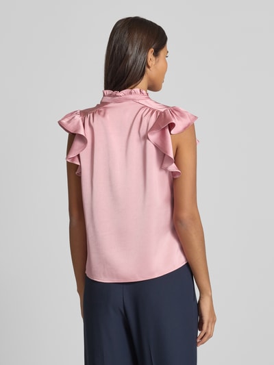 Neo Noir Regular fit blousetop met opstaande kraag, model 'Stella' Rosé - 5