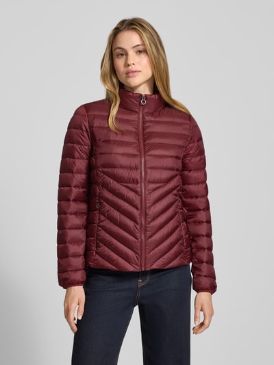 s.Oliver RED LABEL Slim fit gewatteerd jack met opstaande kraag Bordeaux - 4