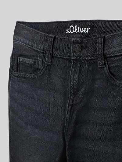 s.Oliver RED LABEL Regular Fit Straight Leg Jeans aus Baumwoll-Mix Modell 'PETE' Black 2