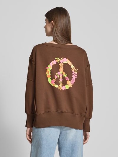 miss goodlife Sweatshirt met statementprint en ronde hals Chocoladebruin - 5