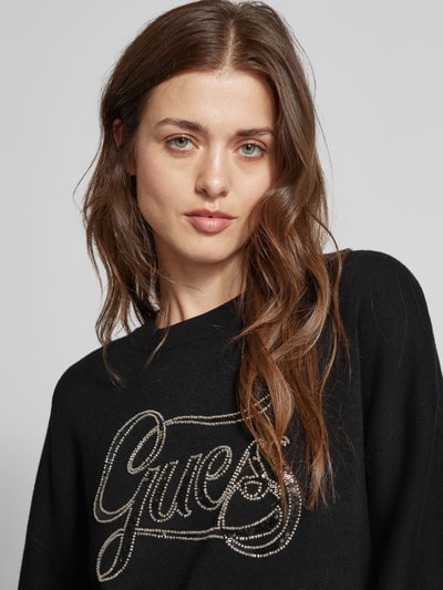 Guess Gebreide pullover met ballonmouwen, model 'LAURA' Zwart - 3