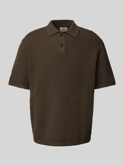 Redefined Rebel Regular fit poloshirt met structuurmotief, model 'FERDINAND' Middenbruin - 2