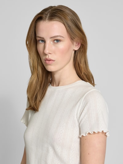 Pieces Regular fit T-shirt van katoenmix, model 'FIA' Wit - 3