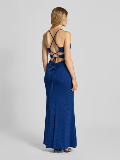 Mascara Slim fit avondjurk met plooien Blauw - 5