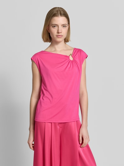 Marc Cain T-Shirt mit asymmetrischem Ausschnitt Fuchsia 4