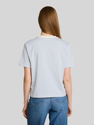 Tom Tailor Denim Boxy fit T-shirt van puur katoen Lichtblauw gemêleerd - 5