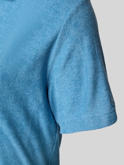 MC2 Saint Barth Slim fit poloshirt met V-hals, model 'JEREMY - TERRY' Rookblauw - 2