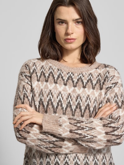 Vila Sweter z dzianiny z okrągłym dekoltem model ‘MARGI’ Różowawy 3