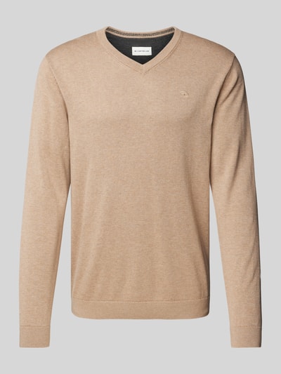 Tom Tailor Regular Fit Strickpullover aus reiner Baumwolle Sand 1