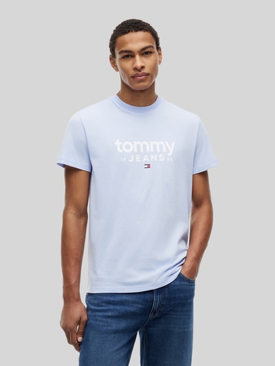 Tommy Jeans relaxed fit T-shirt van puur katoen met labelopschrift Lichtblauw - 4