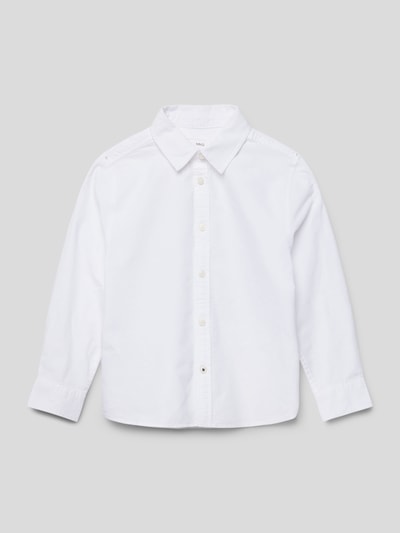 Mango Regular Fit Hemd im unifarbenen Design Modell 'oxford' Weiss 1