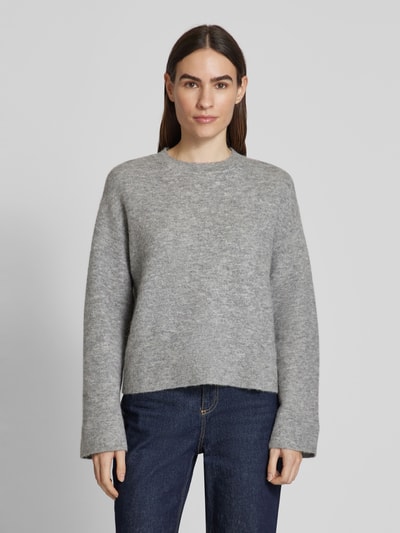 Christian Berg Woman Oversized Strickpullover mit Rundhalsausschnitt Mittelgrau Melange 4