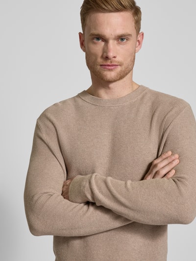 Tom Tailor Regular Fit Strickpullover aus reiner Baumwolle Mud 3