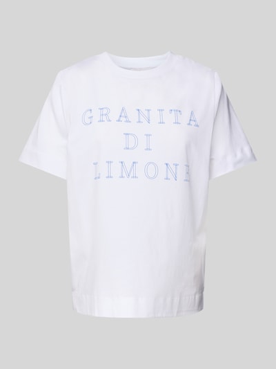 Rich & Royal T-shirt met geribde ronde hals Wit - 2