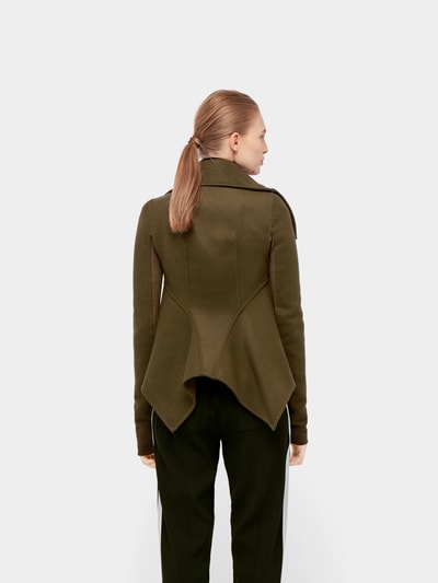 Rick Owens Asymmetrische Jacke Oliv 5