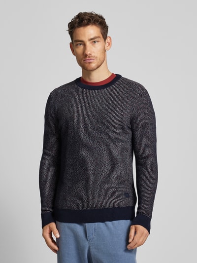 Tom Tailor Regular Fit Strickpullover aus atmungsaktiver und weicher Baumwolle Dunkelblau 4