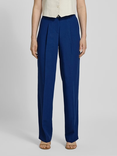 Christian Berg Woman Loose Fit Stoffhose aus Viskose-Leinen-Mix Blau 4