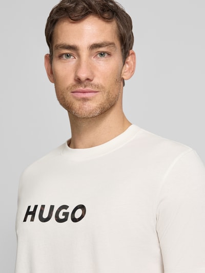 HUGO Regular Fit T-Shirt aus reiner Baumwolle Modell 'DUMEO' Kitt 3