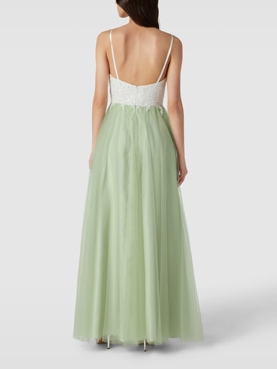 Luxuar Abendkleid mit Kontrastbesatz Mint 5