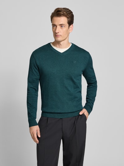 Tom Tailor Regular fit pullover van puur katoen  Petrol - 4