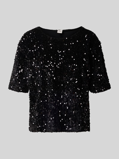 Brax Relaxed Fit T-Shirt mit Allover-Pailletten-Besatz Modell 'Cara' Black 2
