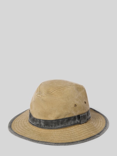 Produktfoto, Safarihut aus Baumwolle mit Hutband von Müller Headwear w kolorze beżowym z szerokim rondem, dwa kolory, bawełna