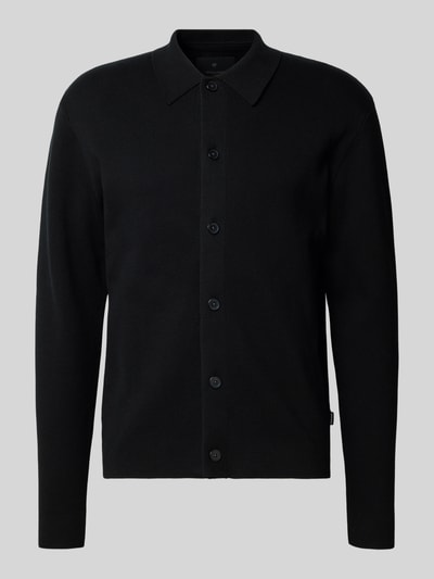 Jack & Jones Premium Gebreid jack met kentkraag, model 'MILANO' Zwart - 2