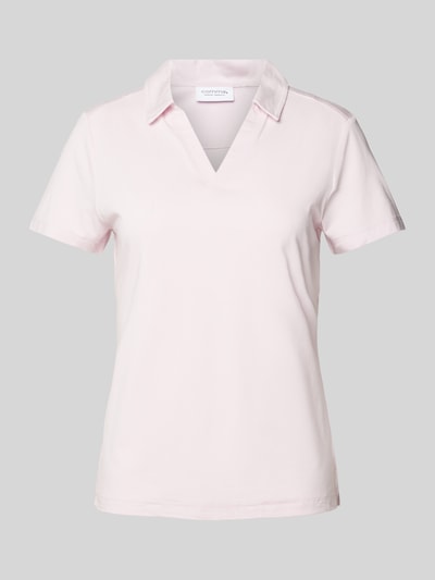 comma Casual Identity T-shirt met platte kraag Roze - 2