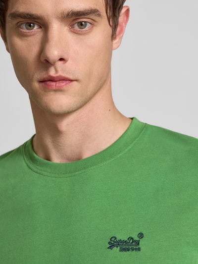 Superdry T-shirt met labelstitching Olijfgroen - 3