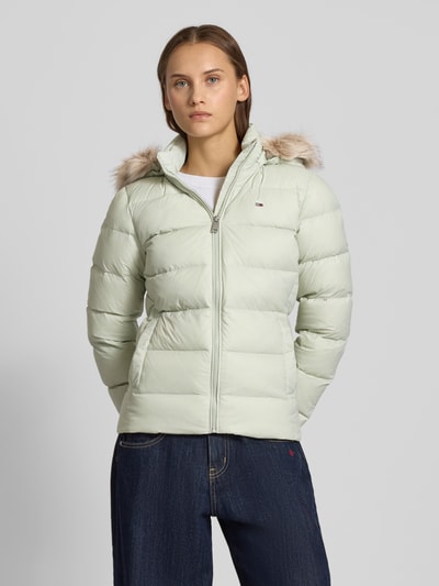 Tommy Jeans Shaped fit donsjack met logostitching  Mintgroen - 4