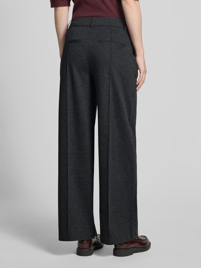 ICHI Wide Leg Stoffhose mit fixierten Bügelfalten Modell 'KATE' Dunkelgrau 5