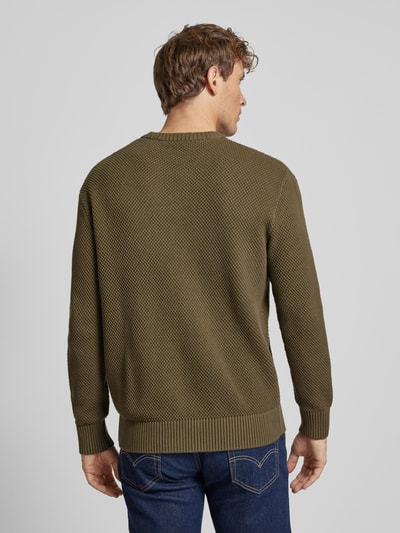 SELECTED HOMME Gebreide pullover met ribboorden, model 'HENNY' Olijfgroen - 5