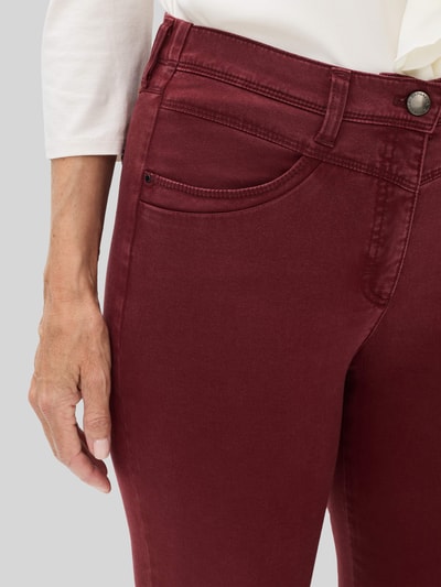 Raphaela By Brax Mid Waist Hose mit Umschlagabschluss Modell 'Laura New' Bordeaux 3