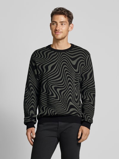 Mazine Gebreide pullover met ronde hals, model 'Tradun Jumper' Zwart - 4