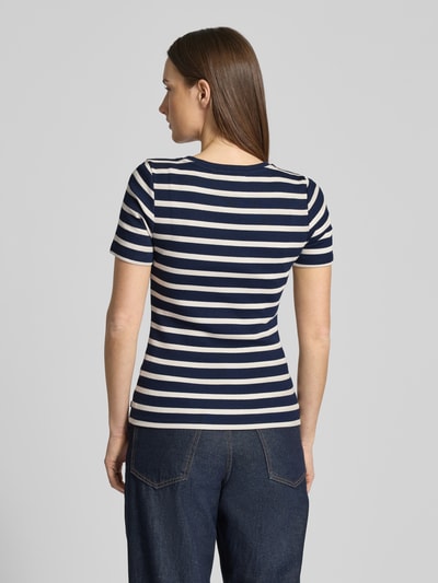 Tom Tailor Denim Slim Fit T-Shirt aus Baumwoll-Mix Dunkelblau Melange 5