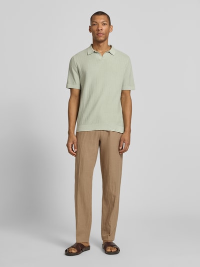 Selected Homme koszulka polo o kroju regular fit z mieszanki bawełny i lnu model 'MATTIS' Limonkowy 1