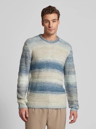 Tom Tailor Regular Fit Strickpullover aus Baumwoll-Mix mit Farbverlauf Rauchblau 4