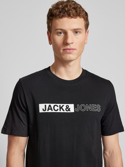 Jack & Jones T-shirt z nadrukiem z logo model ‘CONEO’ Czarny 3