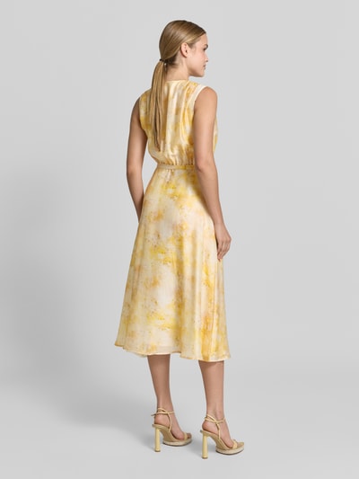 Jake*s Collection midi-jurk van lyocellmix in wikkellook Geel - 5