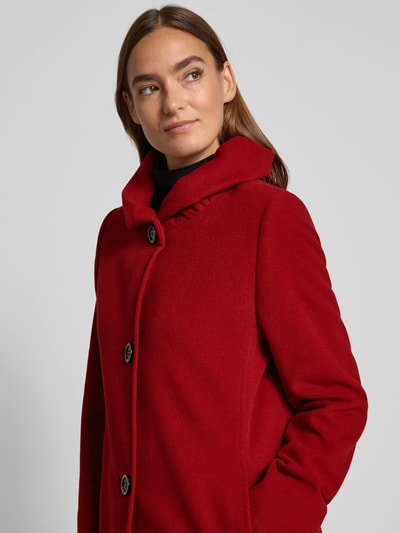 Gil Bret Regular fit lange jas van lanawolmix met kasjmier Rood - 3