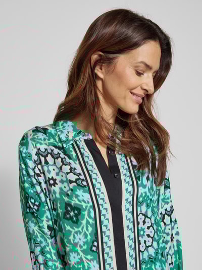 comma Regular Fit Bluse mit Hemdblusenkragen Gruen 3